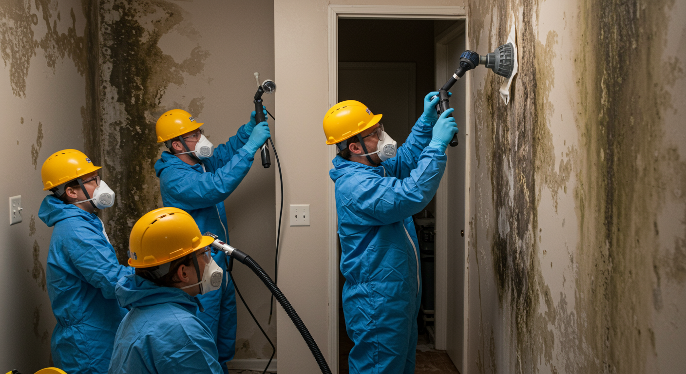 Professional Mold Contractor at Work